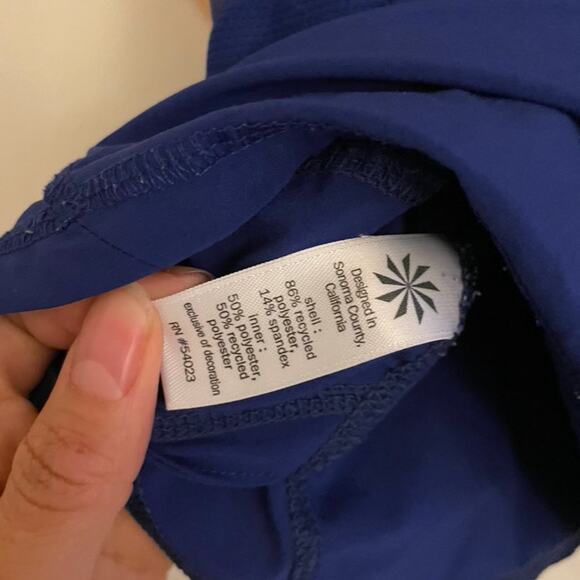 Athleta Shorts Women's Small Cobalt Blue Running Zipper Pockets Activewear - Picture 7 of 7